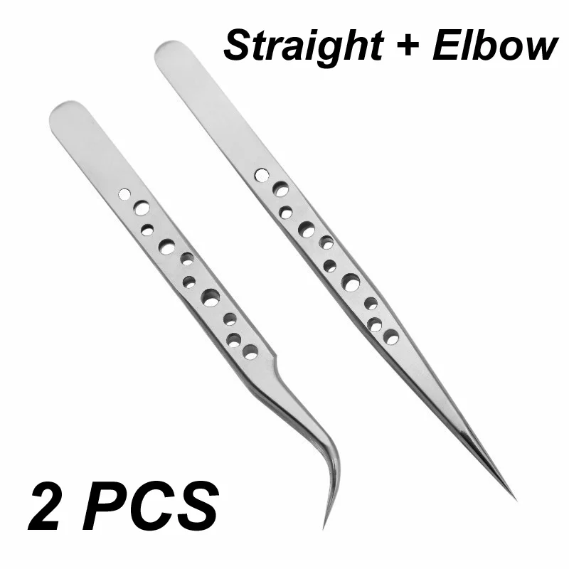 Stainless Steel Tweezers Anti-static Magnetic Tweezers for electronics soldering Maintenance Cellphone Mobile Phone repair Tools
