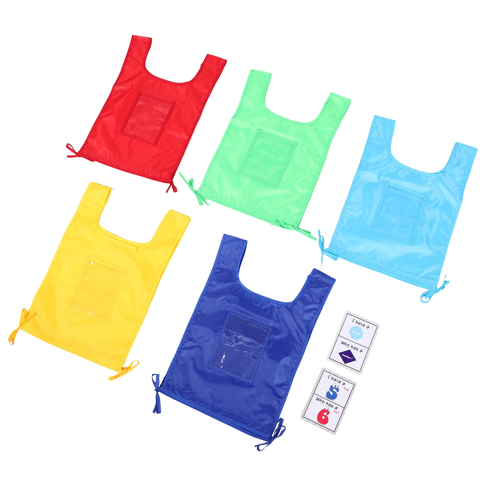 Gilet d'insertion de cartes pour enfants, 5 pièces, support de jeu de chiffres colorés pour l'apprentissage en classe préscolaire, fournitures d'enseignement interactives