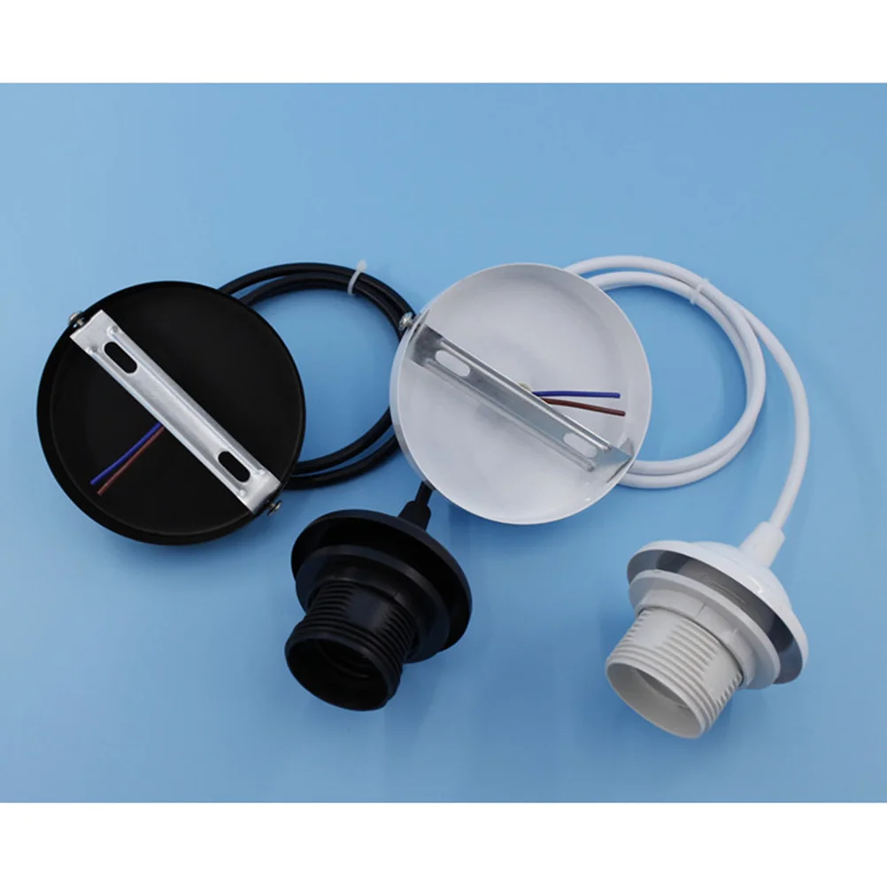 

E27 Lamp Holder 1m White Screw Type Bulb Base Replacement Light Socket Professional Lamp Holder for Ceiling Pendant Lighting