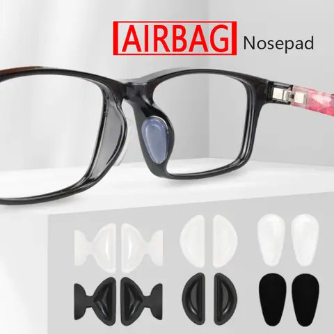 2 짝/몫 부드러운 미끄럼 방지 에어 쿠션 안경 프레임의 실리콘 코 패드 안경 코 패드 독서 안경 액세서리