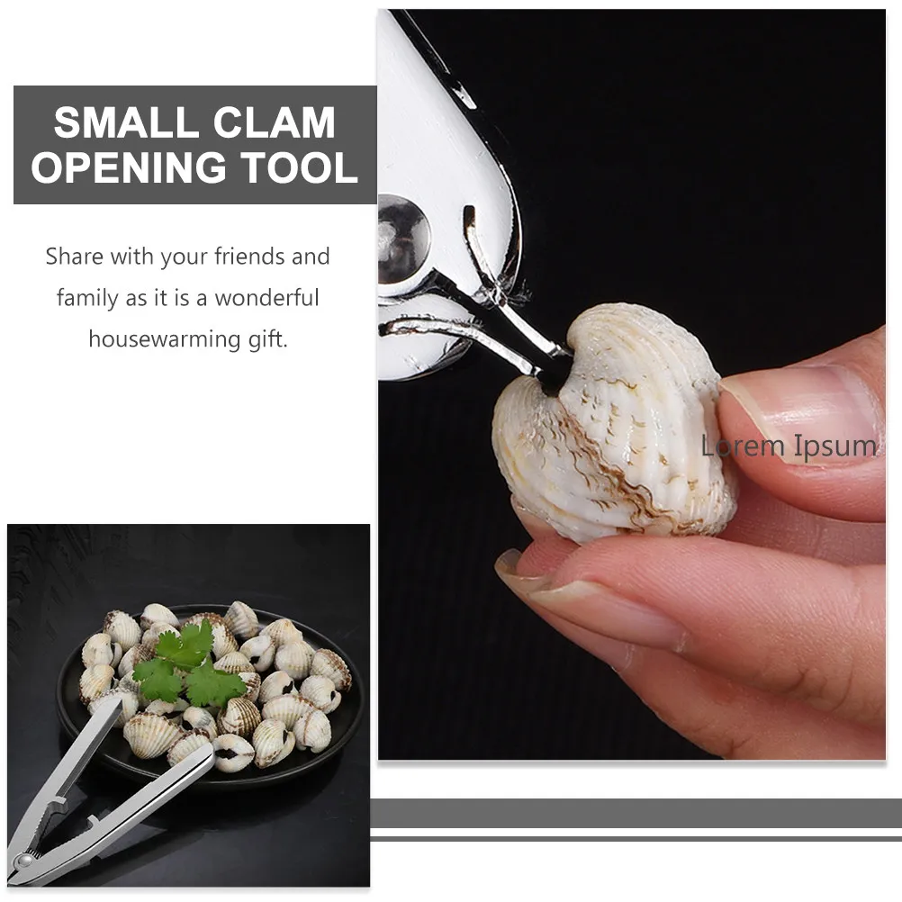 Professional Stainless Steel Clam Opener Heavy-Duty Ergonomic Seafood Clamp for Barbecue Hotel Kitchen Household Use Clam