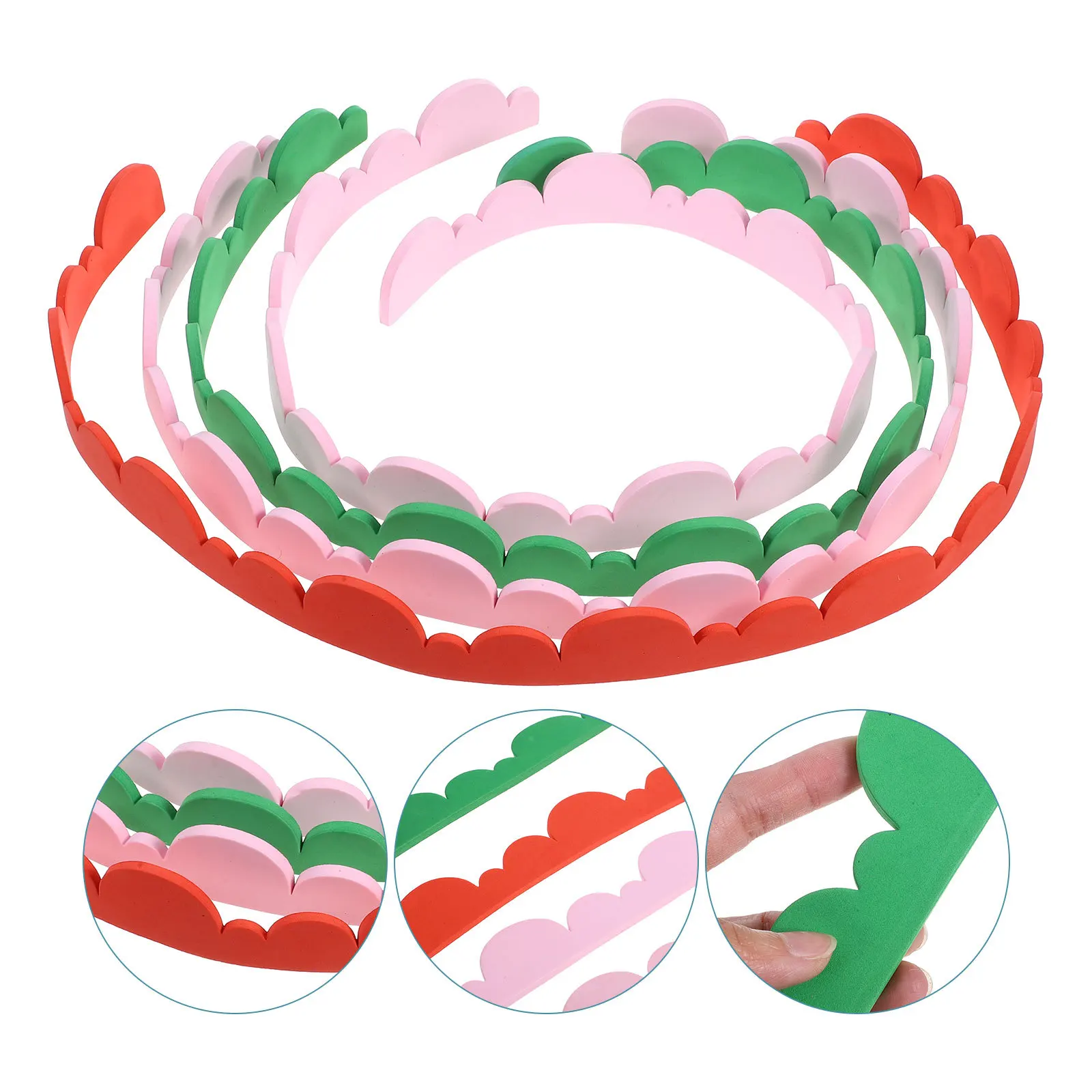 

4Pcs Scalloped Bulletin Board Borders Classroom Border Trim for Kindergarten Blackboard Cork Board Border Decorations