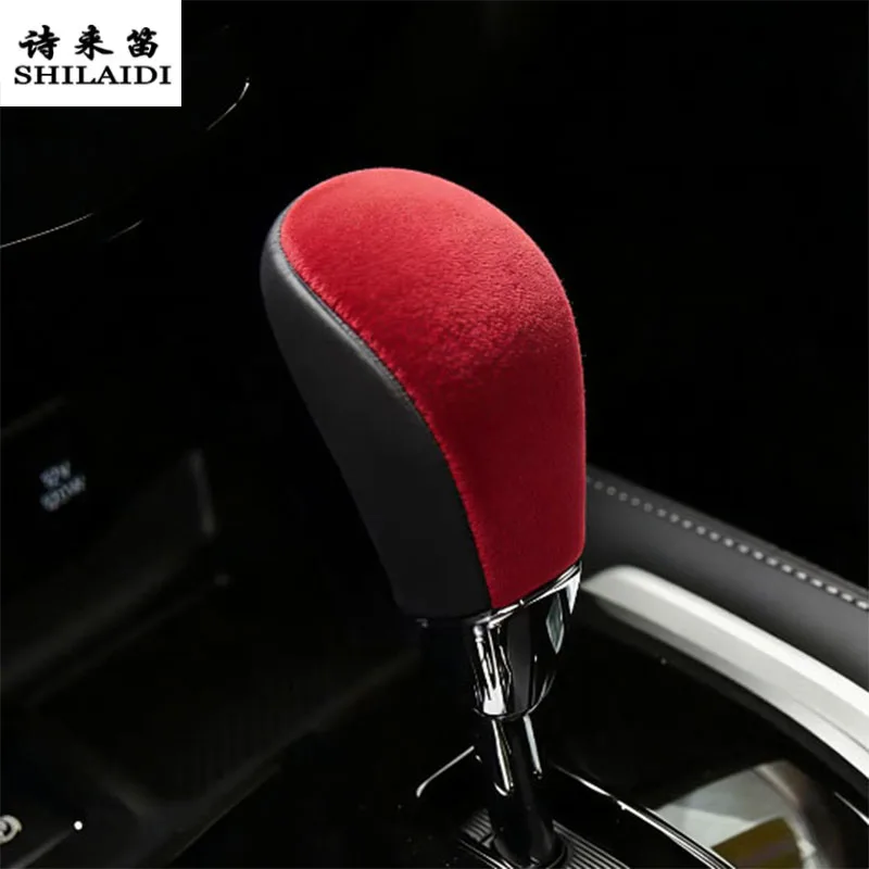 Suede leather Car Wrapping ABS Gear Shift Knobs Head for Nissan X-trail XTrail T32 Rogue Terra 2014-2025 handle Cover Sticker