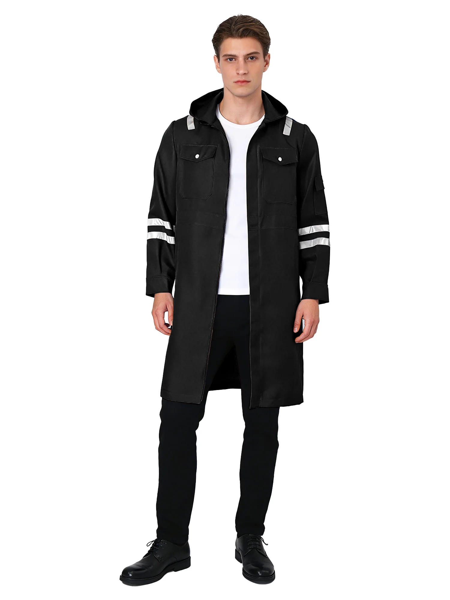 mens-workwear-reflective-long-jacket-with-removable-hood-multi-pocket-long-sleeve-zipper-workshop-mechanics-warehouse-overcoat