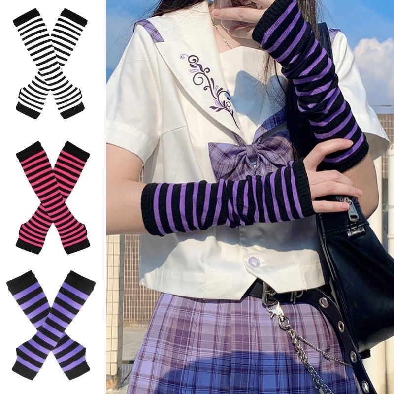 

Outdoor Punk Long Fingerless Gloves Cuff Christmas Halloween Hip-hop Glove Elbow Mittens Cool Stretch Winter Arm Warmer Mitten