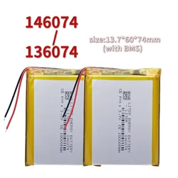 136074/146074 3.7V 10000mAh Rechargeable Polymer Batteries Lipo Li-Po for Power Bank Toy GPS Laptop Camping Lights Diy