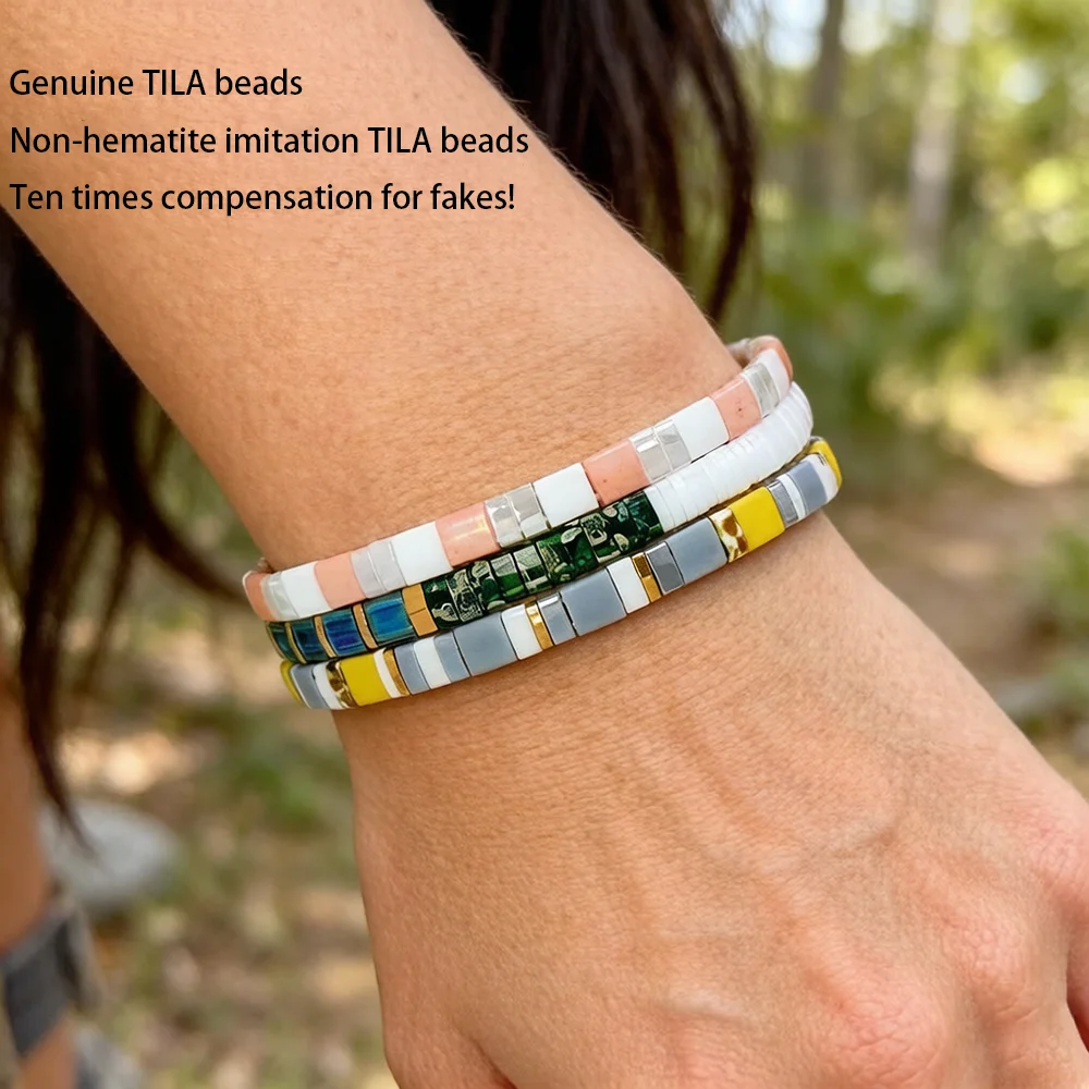 New Fresh Summer Retro Niche Tila Bracelet Imported from Japan Miyuki Bracelet Multi-Layered Wear