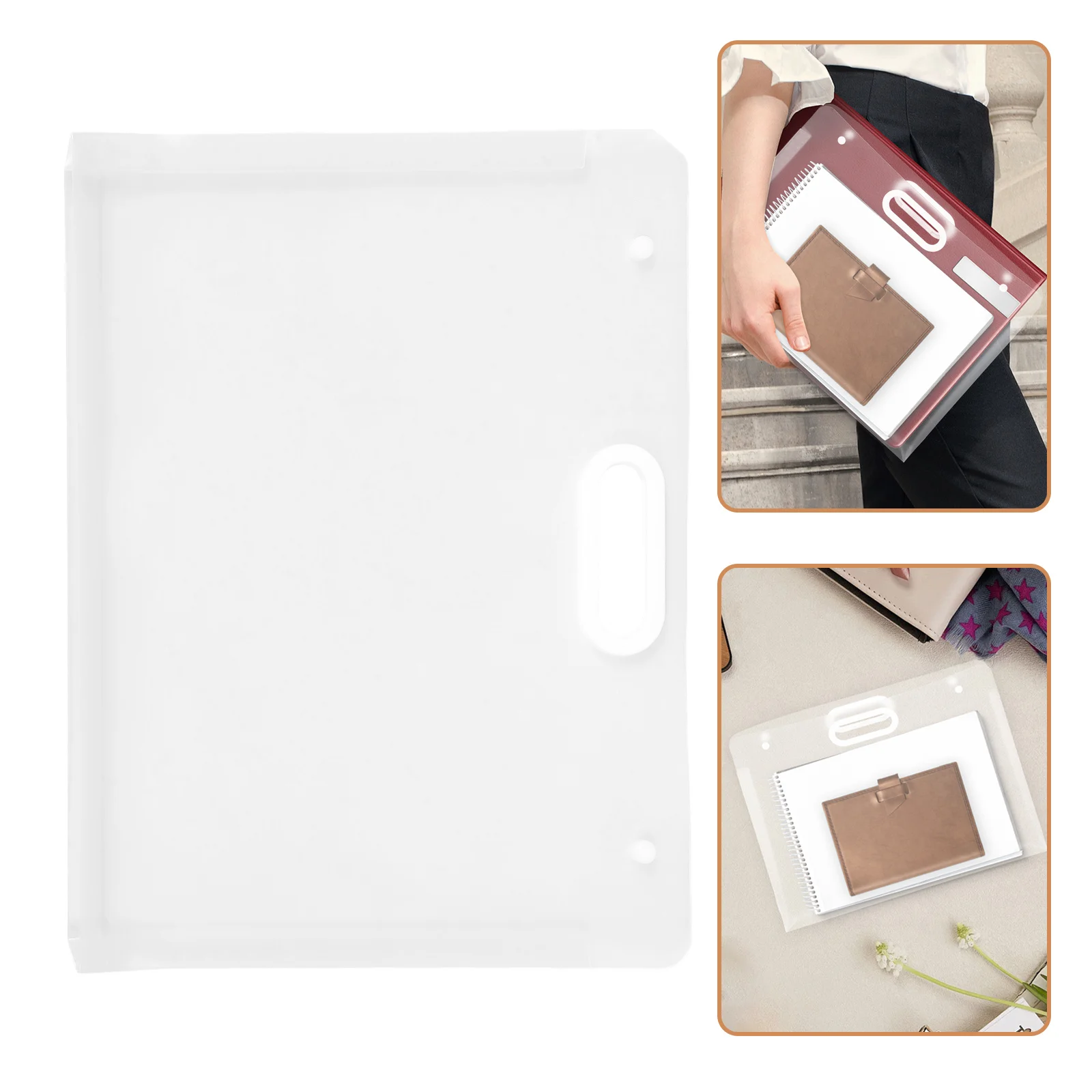 1개 대용량 플라스틱 파일 정리 가방 영수증 청구서 카드 보관 휴대용 파일 홀더 사무실 파일