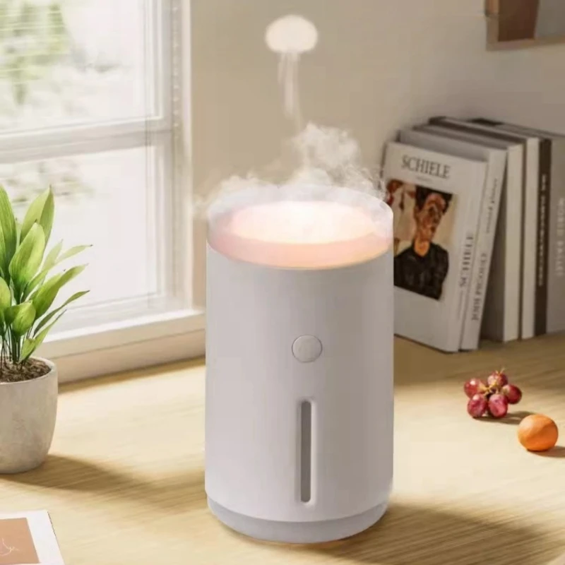 

Smoke Ring Air Humidifier USB Ultrasonic Maker 360ML Small Household Office Heavy Fog Sprayer Car Purifier with Night Light
