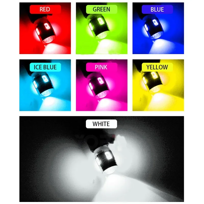 2X T4W BA9S LED Blub T11 233 363 Super bright 6 SMD 12V LED For Car Rear Fog light Red White Auto Parking Reverse Interior Lamp
