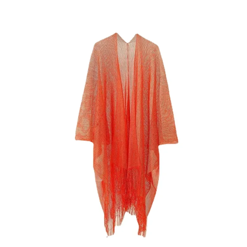 New Tassel Gold Bikini Beach Cover Up Sexy Beach Dress Tunics for Women  2023 Summer Wear See Through Swimsuit Cover-ups Kaftan