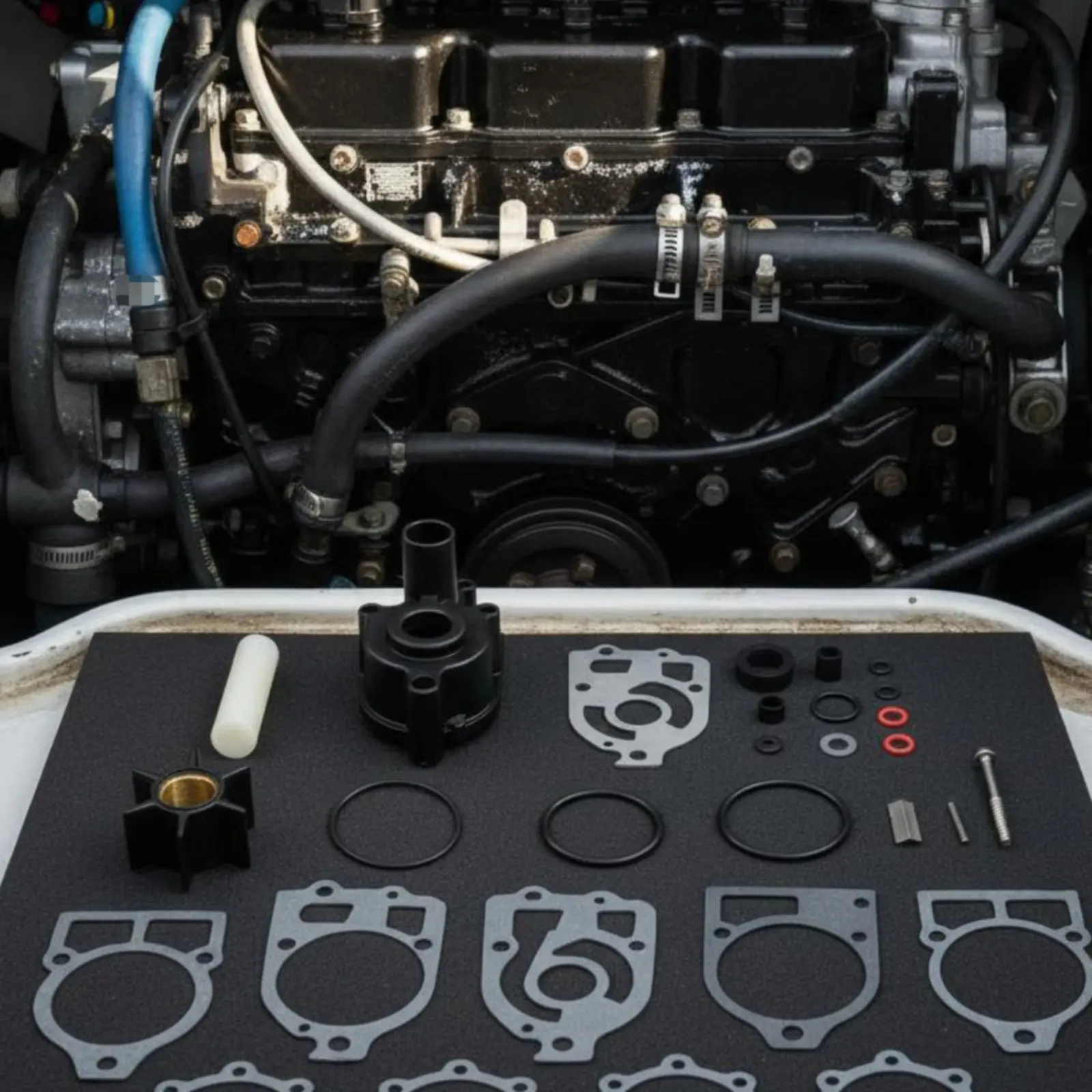 

Coolant Circulator Impeller Kit Engine Cooling Protection Boat Pump Impeller Kit Prevents Overheating Long-Lasting Construction