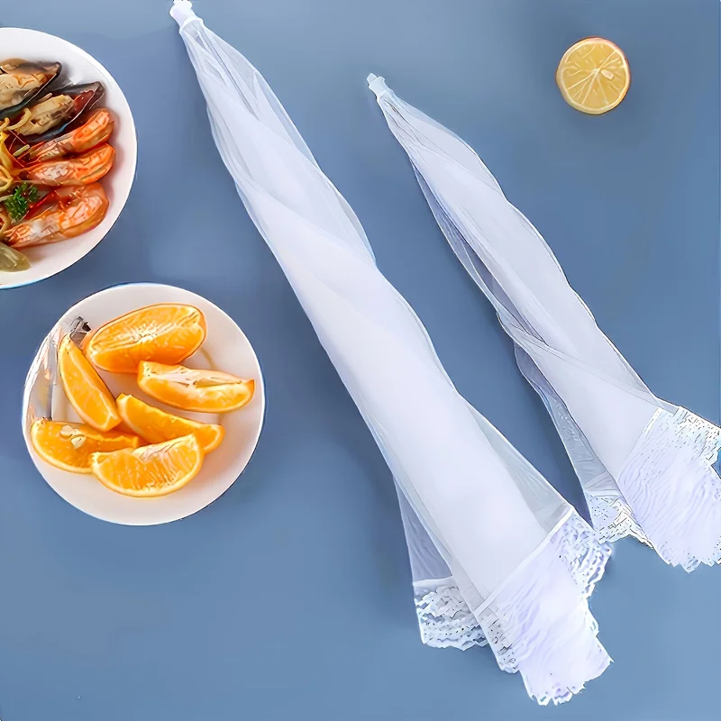 White Pop-Up Umbrella-Shaped Food Dust Cover, Foldable Tent-Style Kitchen Cover, Outdoor BBQ Picnic Insect-Proof Table Cover