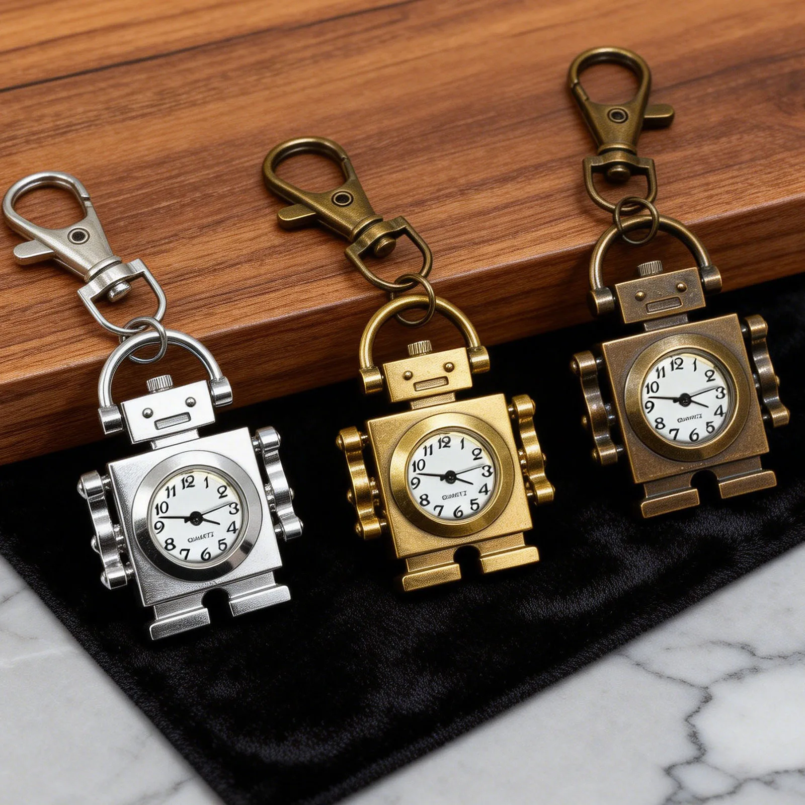 Retro Cartoon Robot Pocket Watch,Keychain Hanging Watch,Fashionable And Exquisite Cute Student Gift Jewelry Quartz Watch