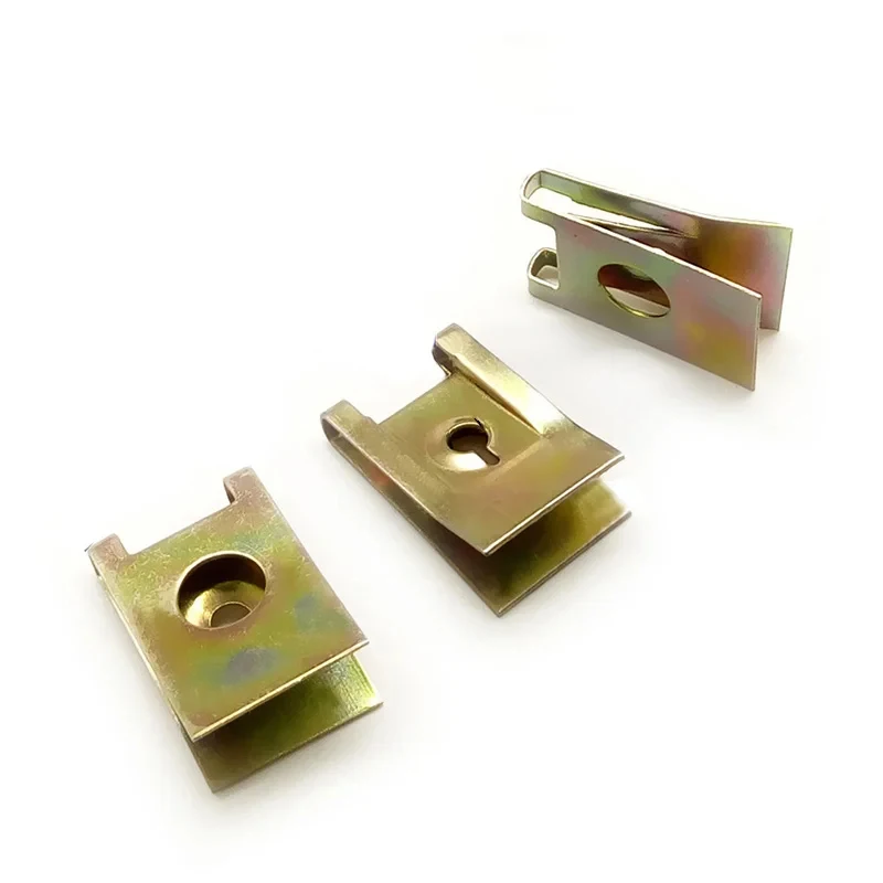 10-120Pcs Car Screw Base U-Type Mount Fastener Clips  Car Engine Fender Bumper Guard Protection Plate Clamp