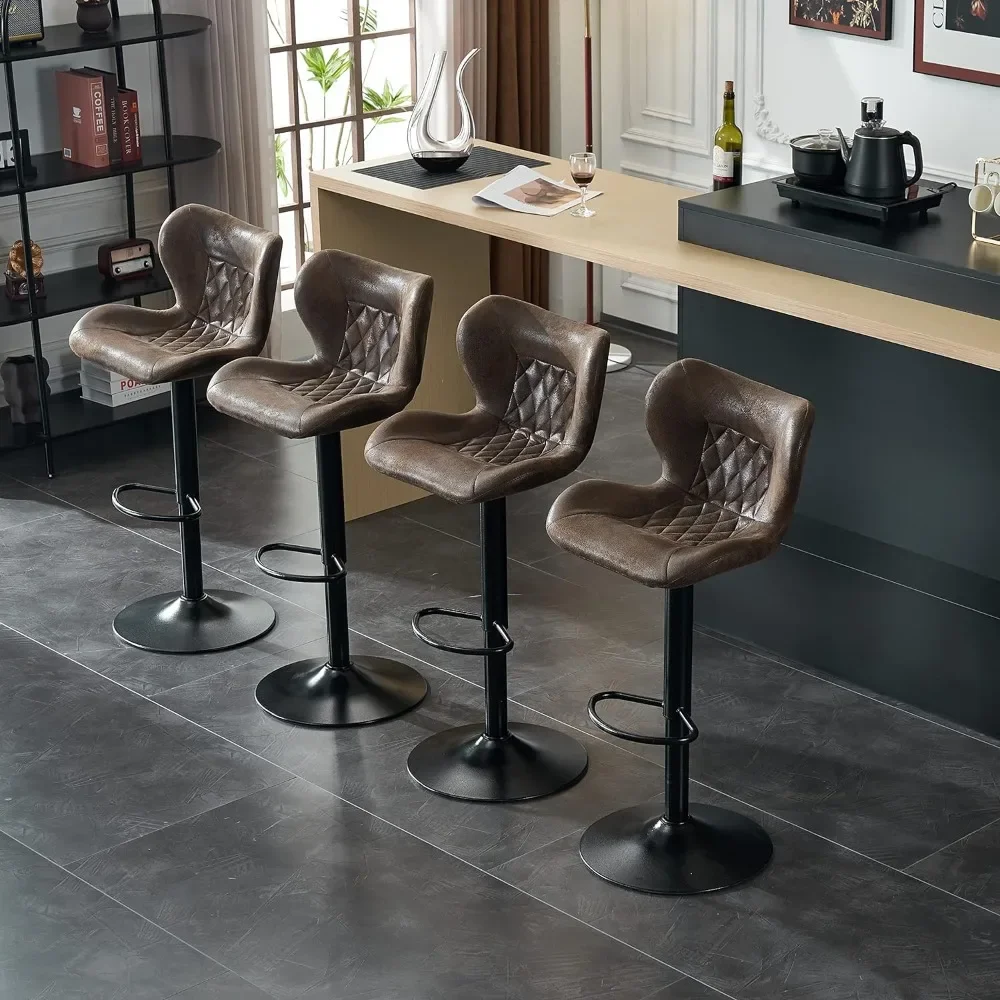 Counter Height Adjustable Bar Chairs with Back&Footrest