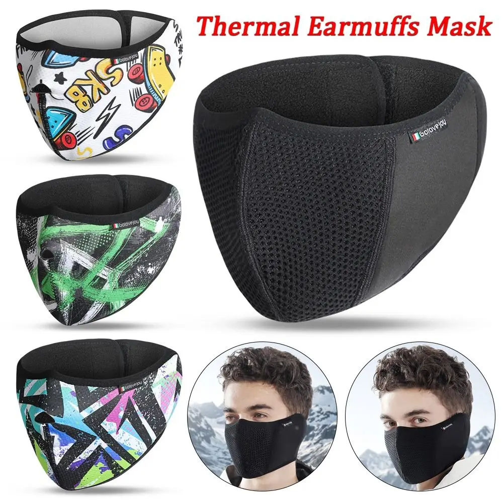 Velvet Thermal Earmuffs Mask Breathable Windproof Cycling Earflap Wrap Mask Dustproof Fleece Winter Mask Outdoor Cycling Skiing