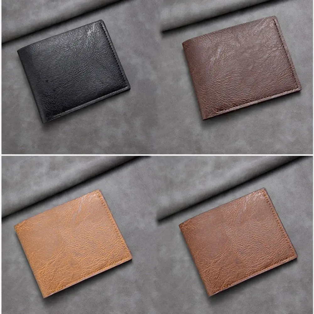 الحد الأدنى بو الجلود الرجال محفظة صغيرة ذات أضعاف سعة كبيرة الرجعية محفظة نسائية للعملات المعدنية القهوة السوداء حامل بطاقة الهوية الرجال النساء