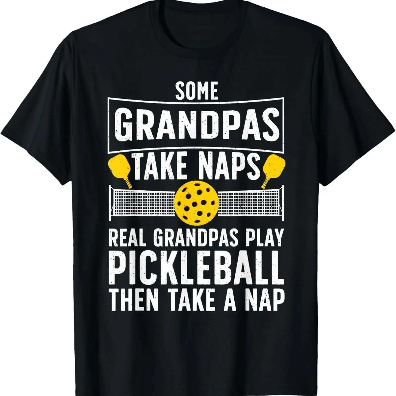 Cooles Pickleball-T-Shirt für Männer, Opa, Spieler, Vintage-Waschung, Herrenmode, dehnbar, lässig, atmungsaktiv, leicht.