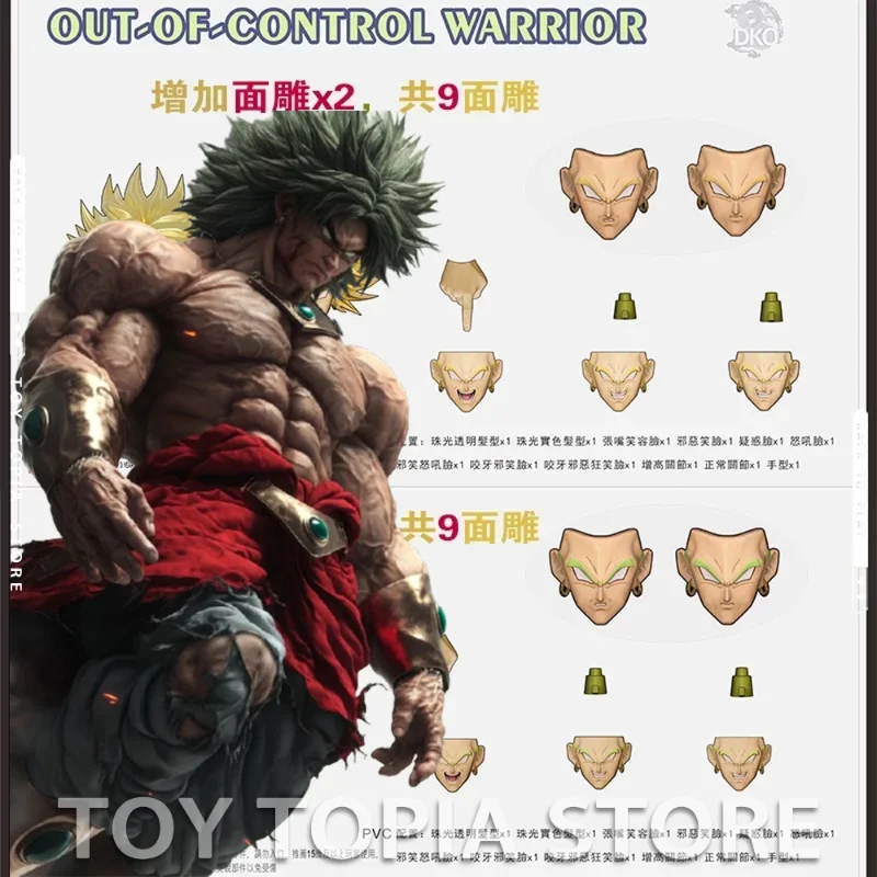 En Stock DKO Dragon Ball Broli Headsculpt Beast Deities Fenrir hors contrôle guerrier Broly têtes Kits accessoires Figure personnalisée