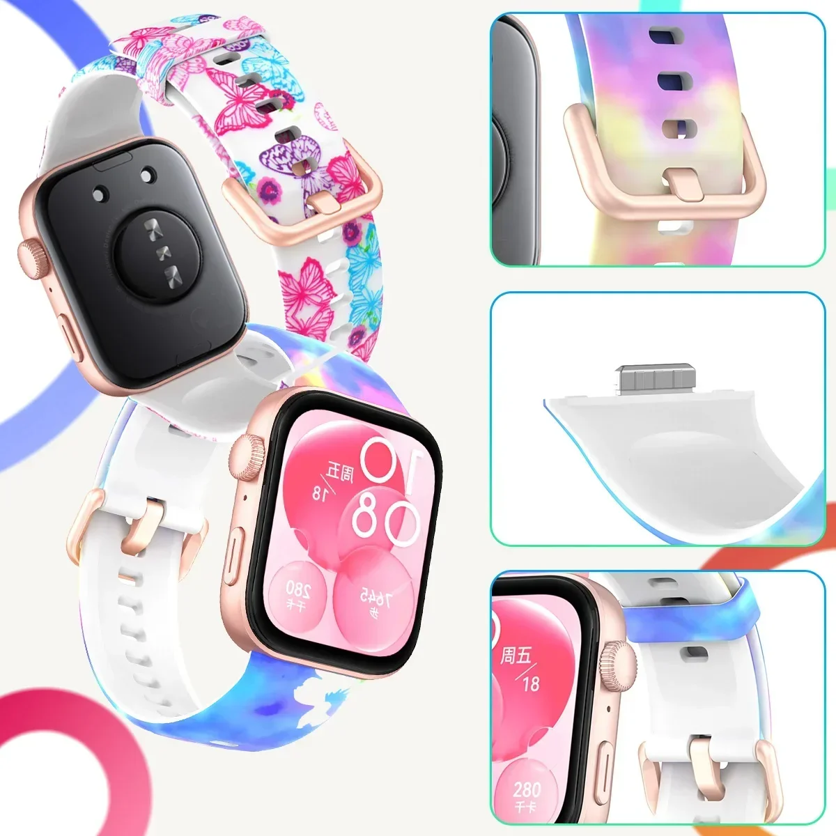 Printing Strap for For Huawei Watch Fit 4 4pro 3 Replacement Silicone SmartWatch Wristband Bracelet Huawei Fit 4 Accessories
