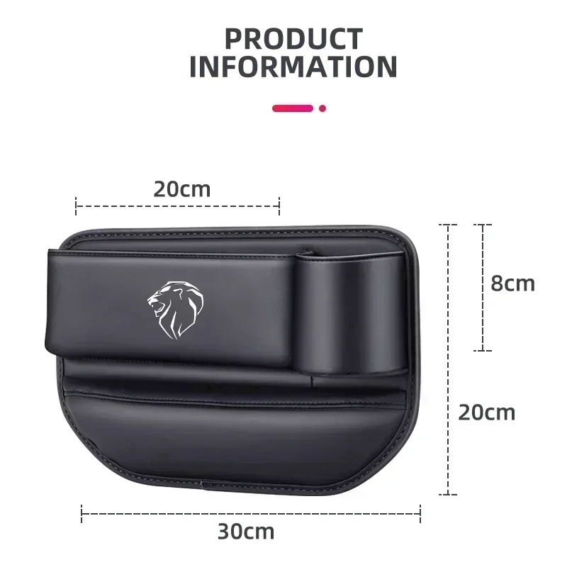 Car Seat Gap Filler Organizer Leather Storage Box For Peugeot 308 408 508 RCZ 208 3008 2008 206 207 307 5008 Auto Accessories