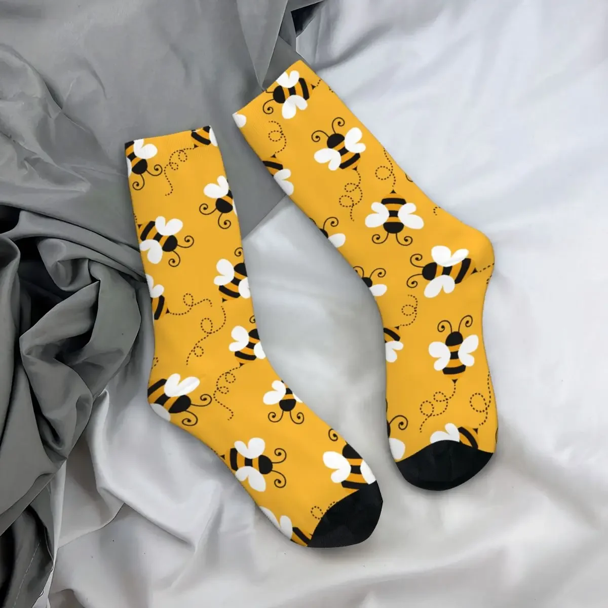 Calcetines deportivos divertidos de abeja para hombre y mujer, medias transpirables para baloncesto