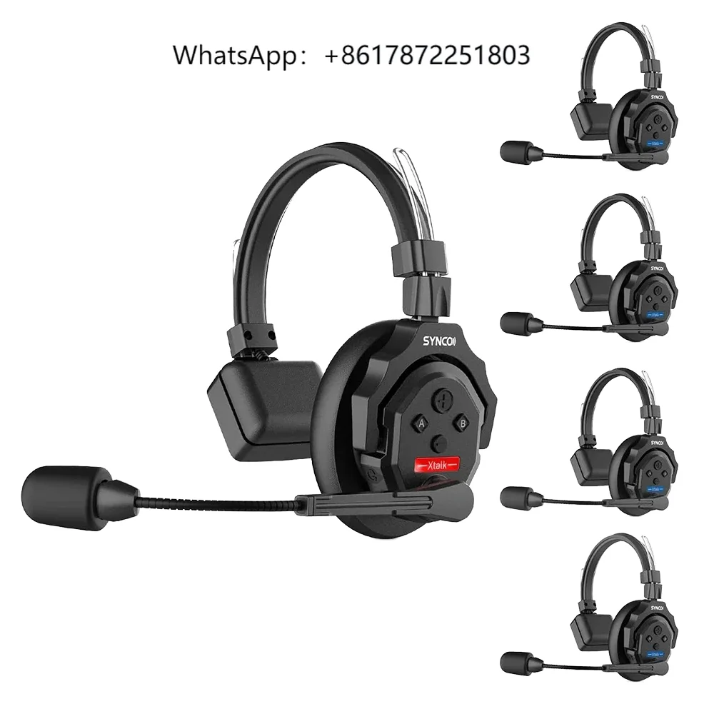 

SYNCO Xtalk X5 2.4G 5 Users Team Studio Full Duplex Wireless Intercom System Microphone Wireless Communication Headset