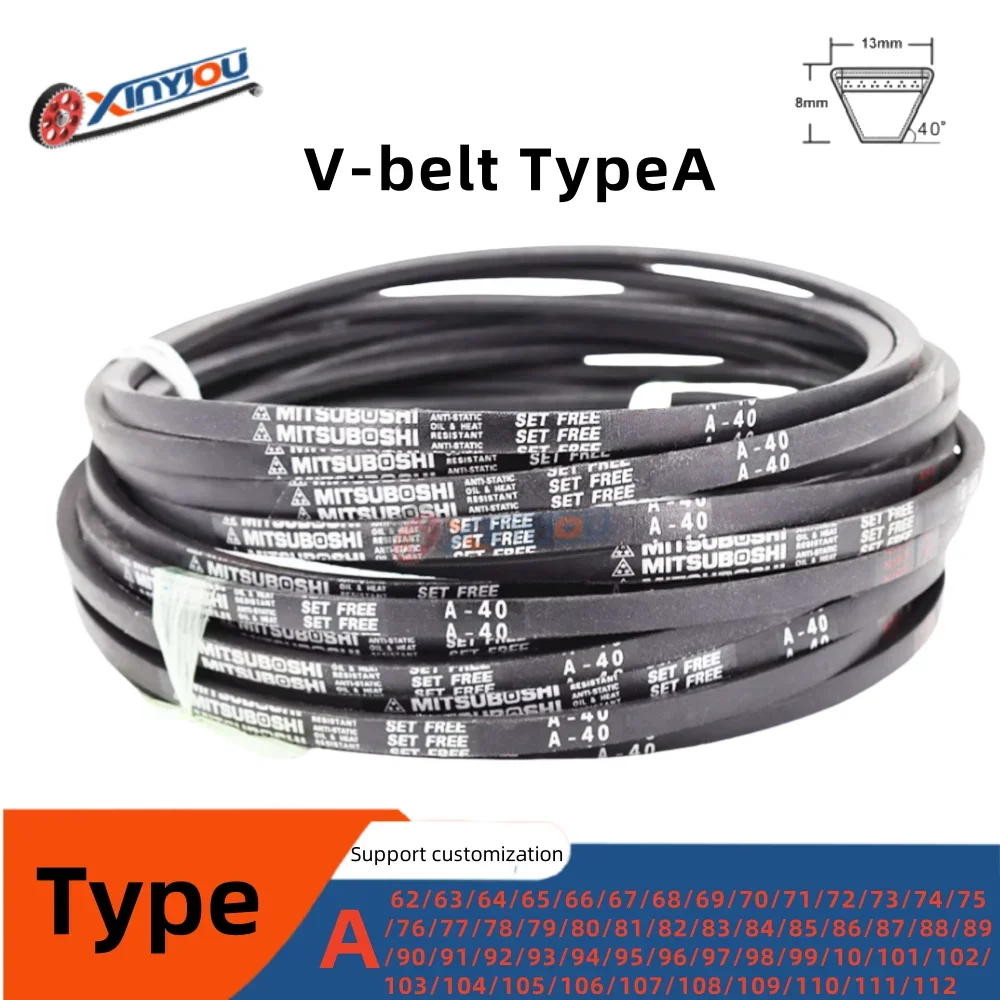 Japan V-belt TypeA-62/63/64~A109/110/111/112 for industrial and agricultural equipment transmission V-belt in Japan