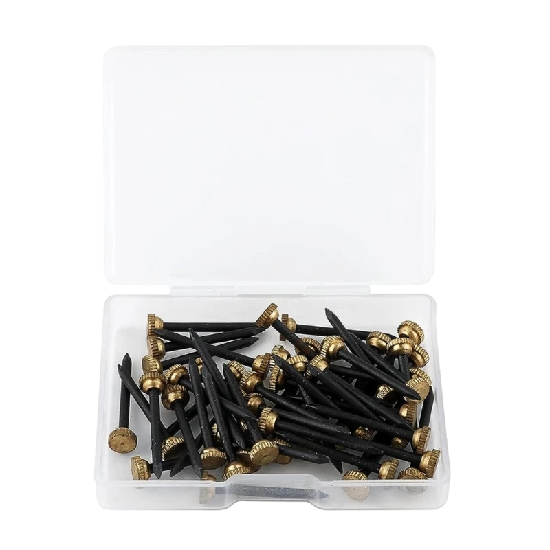 50 Nails with Convenient Storage Box Black Finish Picture Frame Nails Stylish & Reliable for Plaster Frames and Dropship