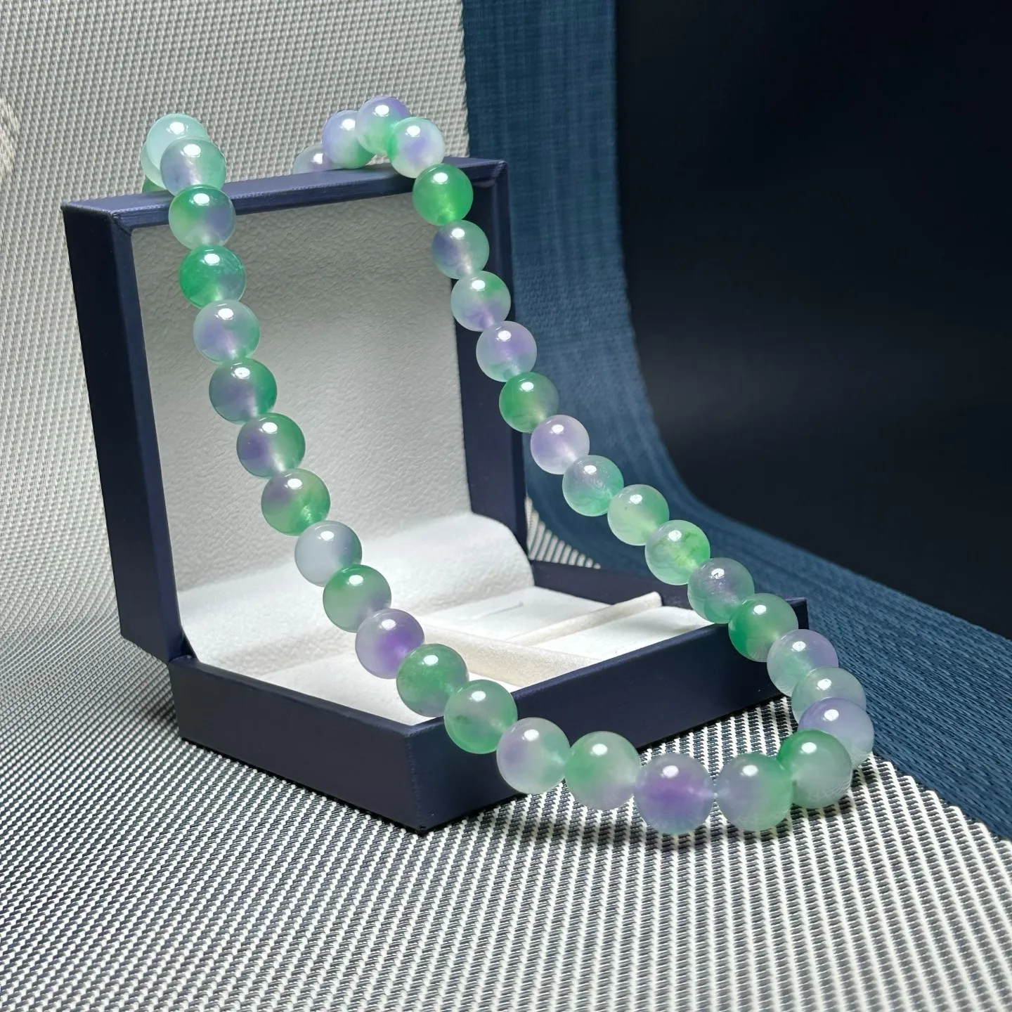 Real Natural Ice Green Myanmar Jade jadeite Round Beads Necklaces 12MM
