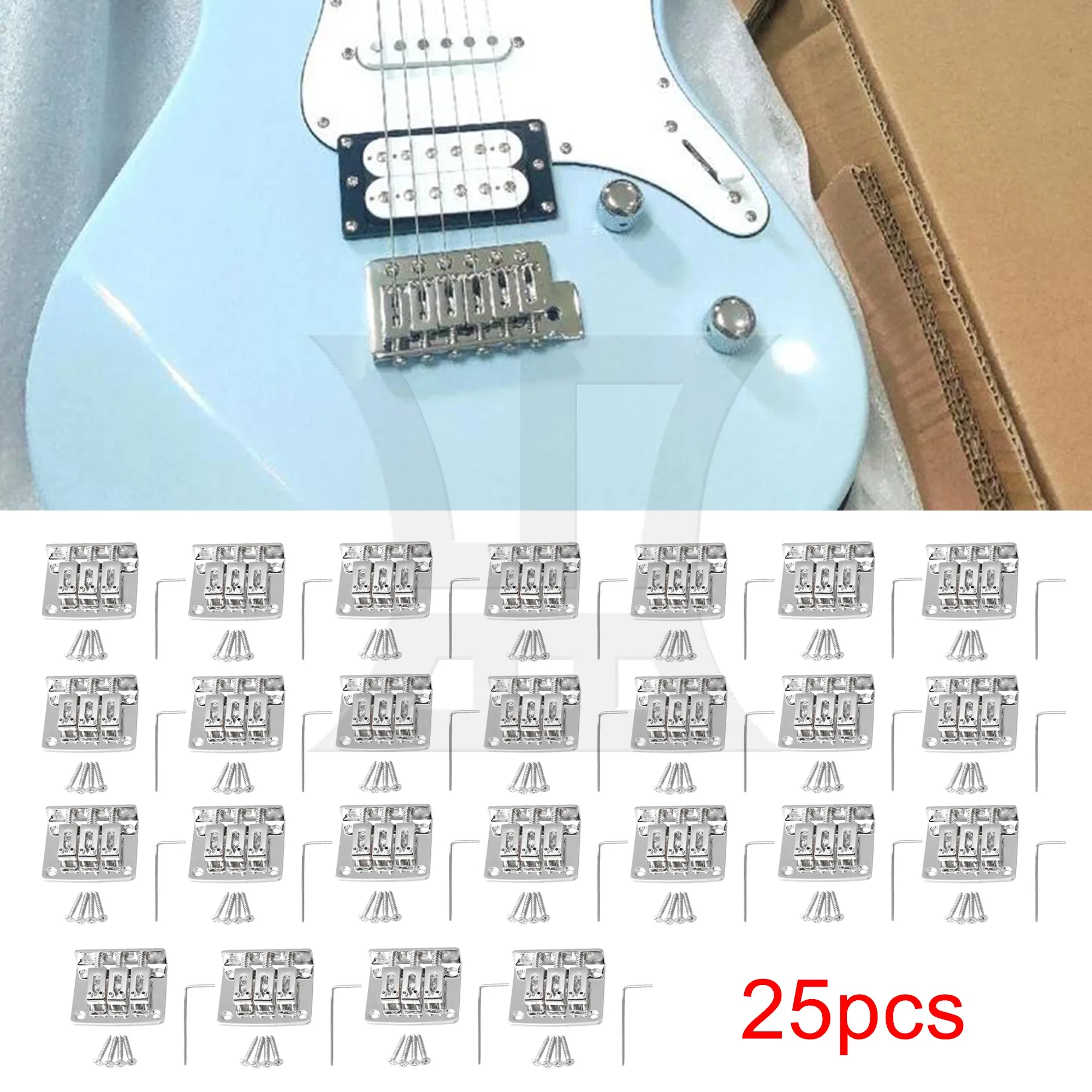 

Yibuy 1 Set Of 25 Pieces 3-String Guitar Bridge, High-Quality Materials