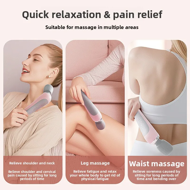 المنزلية المحمولة جهاز مساج كهربائي المطرقة قابلة للشحن الاهتزاز تدليك المطرقة عصا تدليك