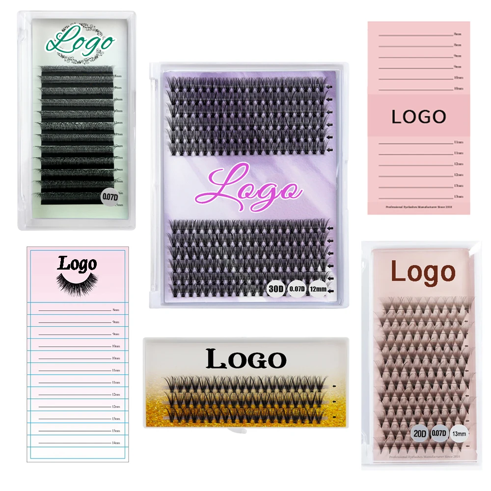 Logo Brand Eyelash Drop Shipping False Eyelash DIY Cluster Lash Bundles Wholesale Bulk Order Lash Designer