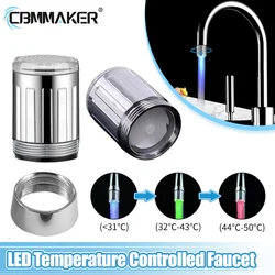 LED Water Faucet Stream Light Kitchen Bathroom Shower Tap Faucet Nozzle Head 7 Color Change Temperature Sensor Light Faucet Led