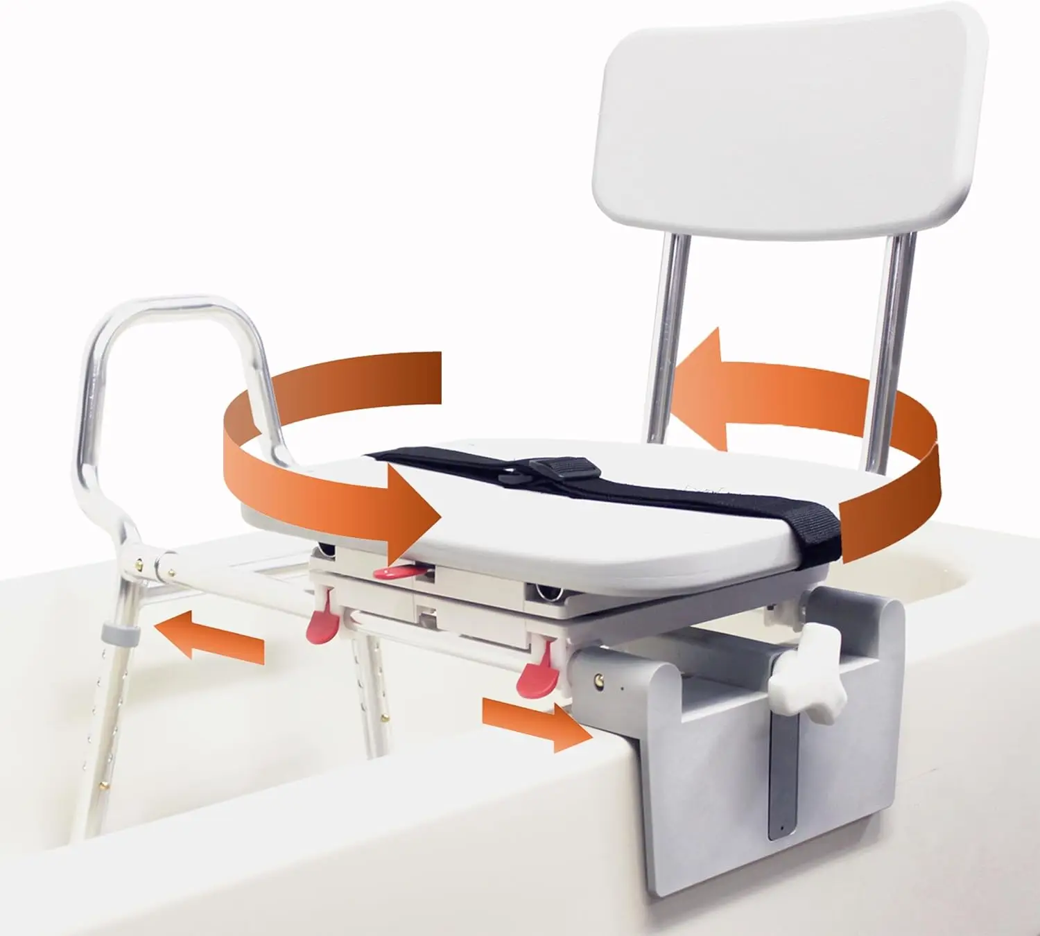 

Tub-Mount Swivel Transfer Bench Weight Capacity 350 LBs for Safety Shower for Elderly & Disabled Superior Quality