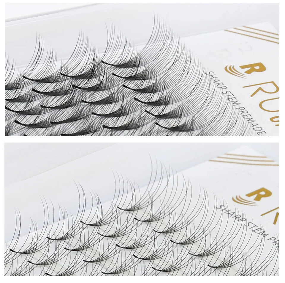 RUJADE Russische Volumenwimpern, vorgefertigte Fächer, dünne, spitze Basis, 5D, 6D, 8D, 10D, 12D, individuelle Wimpernverlängerung, falsche Wimpern-Cluster – Detail 30