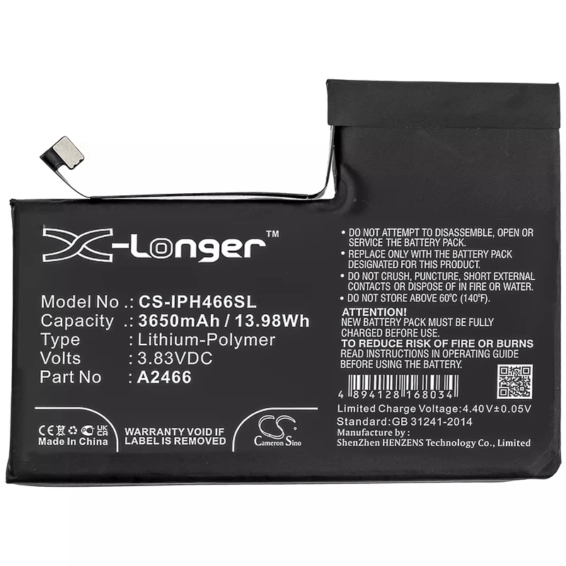 

A2466 CS-IPH466SL Lithium Battery Pack