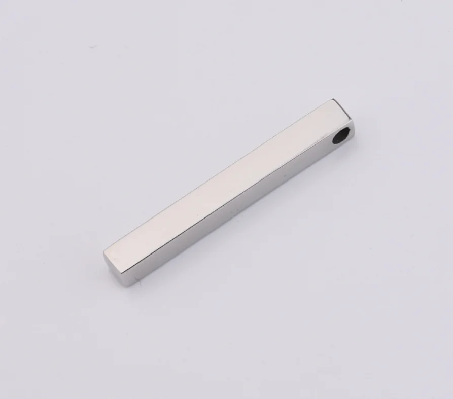 5x40mm 10pcs/lot Blank Bar Charm Mirror Polished Stainless Steel Round Corner Rectangle Bar For DIY Stamping Custtoimz