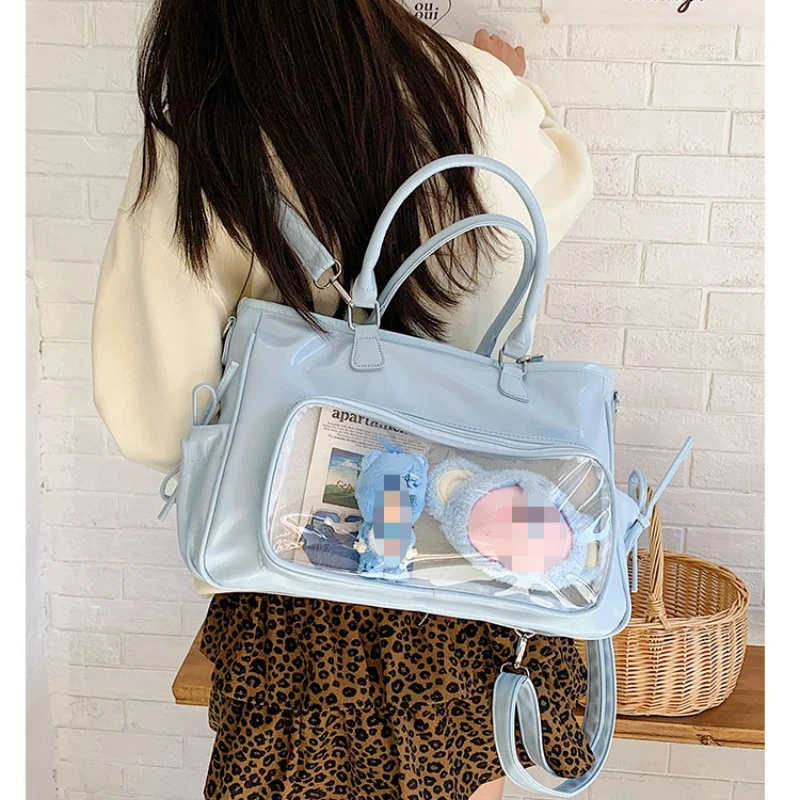 

Корейская прозрачная сумка-кроссбоди для фанатов: стильная, повседневная, универсальная сумка через плечо для поездок на работу, простая и многофункциональная сумка-ита.