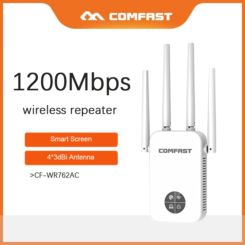 1200Mbps WiFi Repeater 2.4G/5.8G White Wifi Range Extender Router High Speed AC1200 Smart OLED Repeteur Amplifier CF-WR762AC