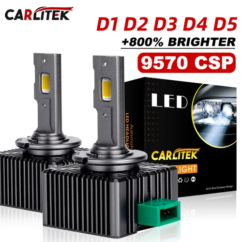 CARLitek D3S Faros LED D1S D2S D4S D5S D8S 35/70W Luces de xenón Turbo LED Dos caras 9570 Chips CSP Plug and Play D1R D2R D3R