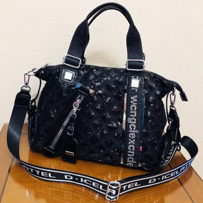 

New Black Shoulder Bags For Women Large Capacity Shopper Bag Solid Color Soft Leather Crossbody Handbag Ladies Travel Tote Bag