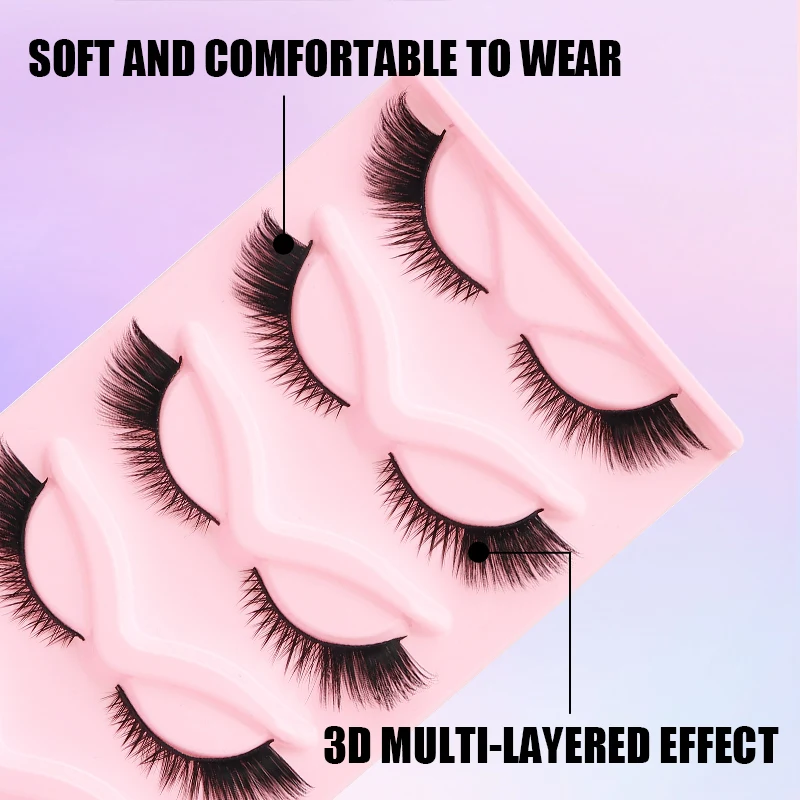 DINGSEN Cat Eye Eyelashes 5 pairs Natural Lashes Mink Fluffy Winged Full Strip Lashes Wholesale Eyelashes makeup False Eyelashes