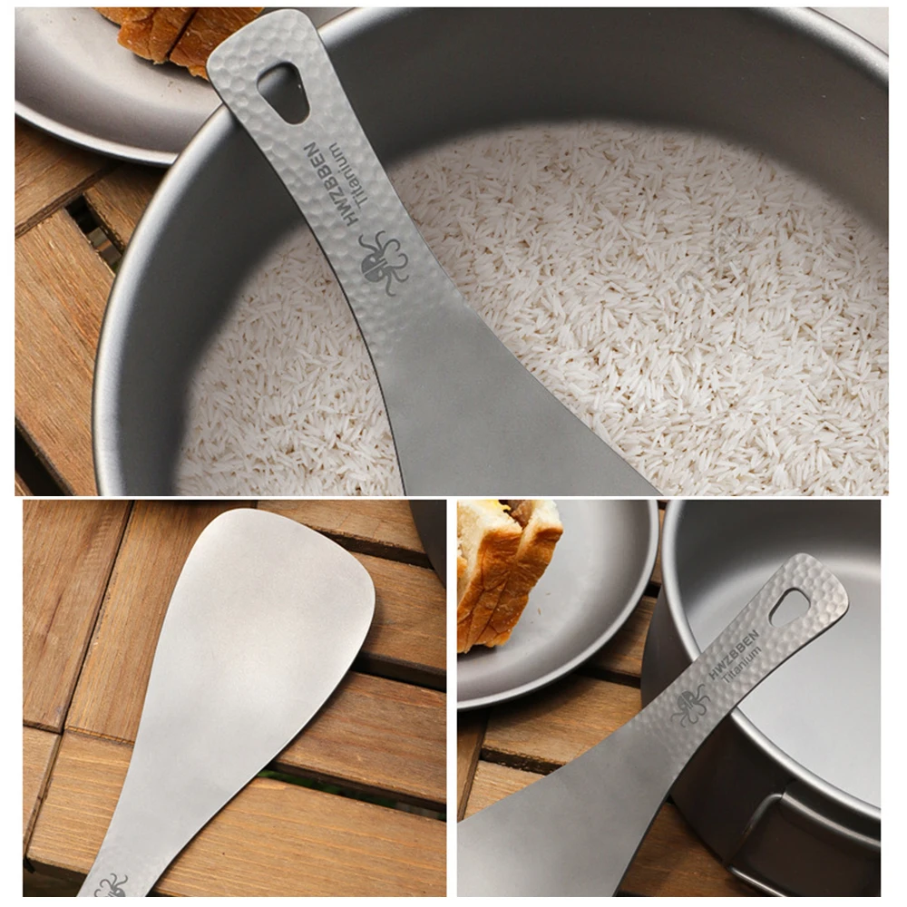 Lightweight Titanium Rice Spoon Paddle for Home Outdoor Camping Hiking Picnic