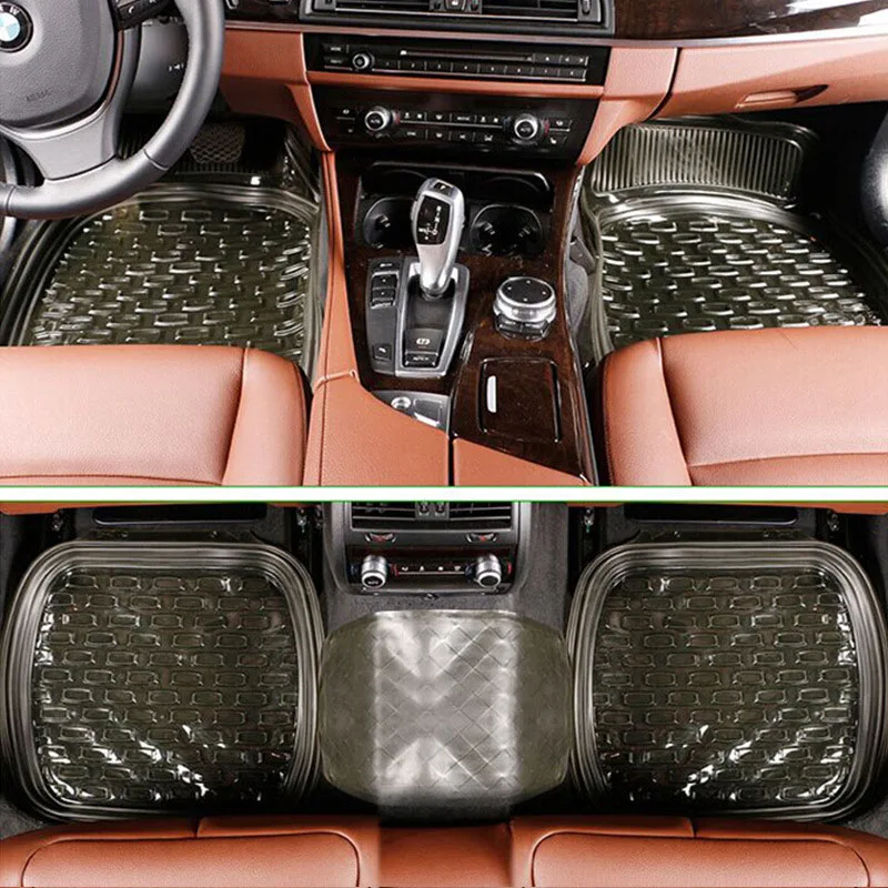 5Pcs/Set PVC Universal Car Floor Mat Non-slip And Tailoring Full Enclosure Car Inside Soft Rubber Floor Mat