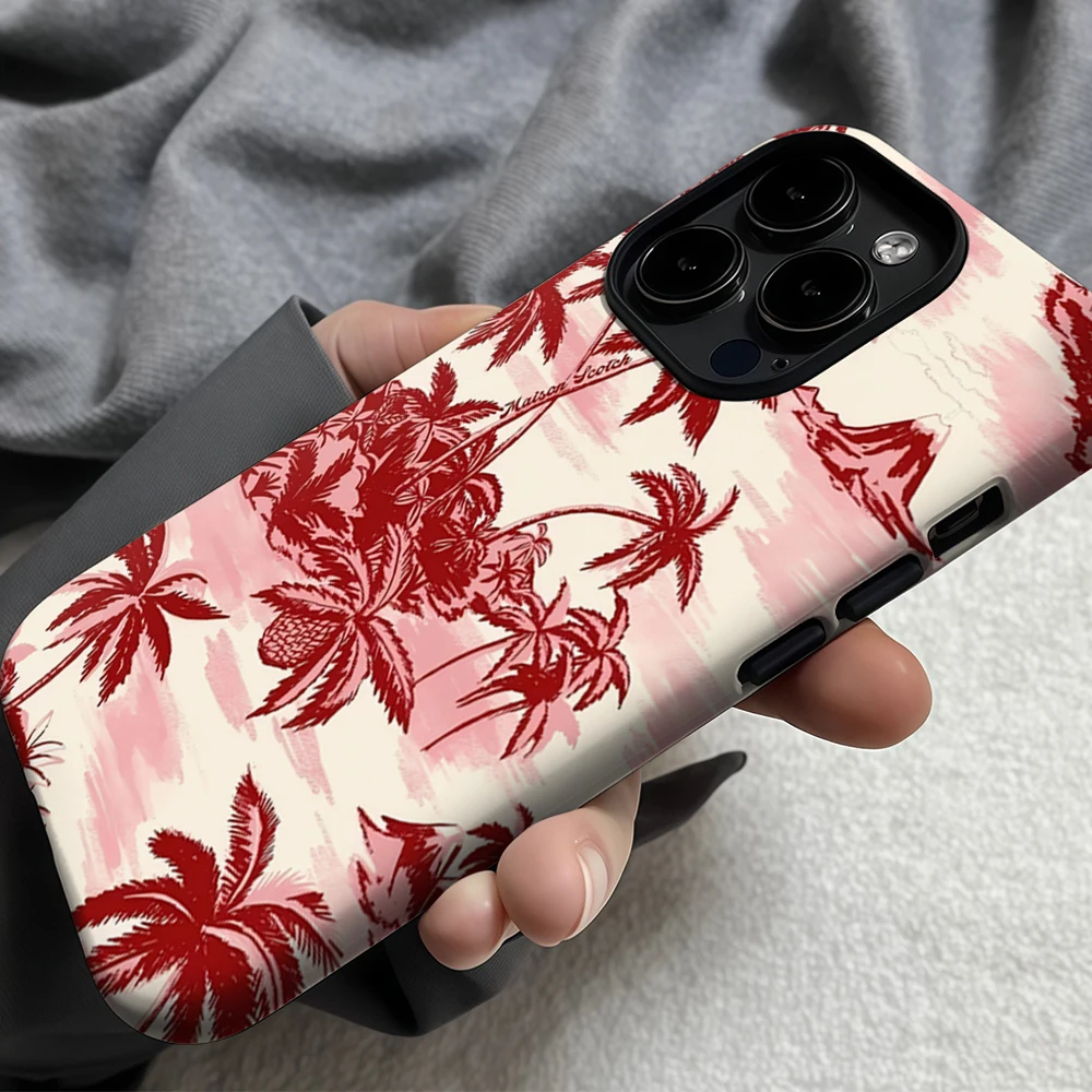 حافظة هاتف Pink Palms Phone17 يجب اقتناؤها لهاتف آيفون 17 16 15 14 13 12 Pro Max Plus غطاء خلفي مزدوج الطبقة #6