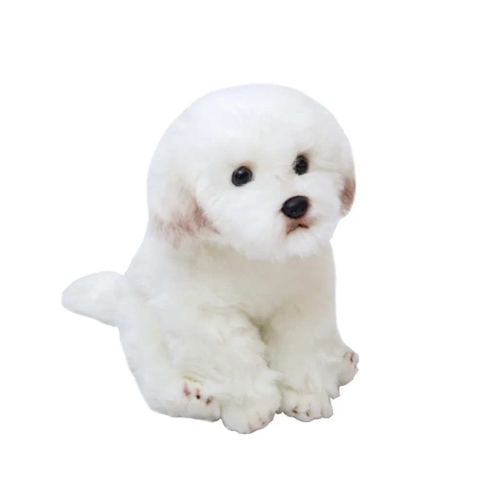 

Stuffed Animal Maltese Stuffed Dog Pets Fluffy Simulation Maltese Plush Toy Home Decoration Lifelike Puppy Dog Plush Baby Kids