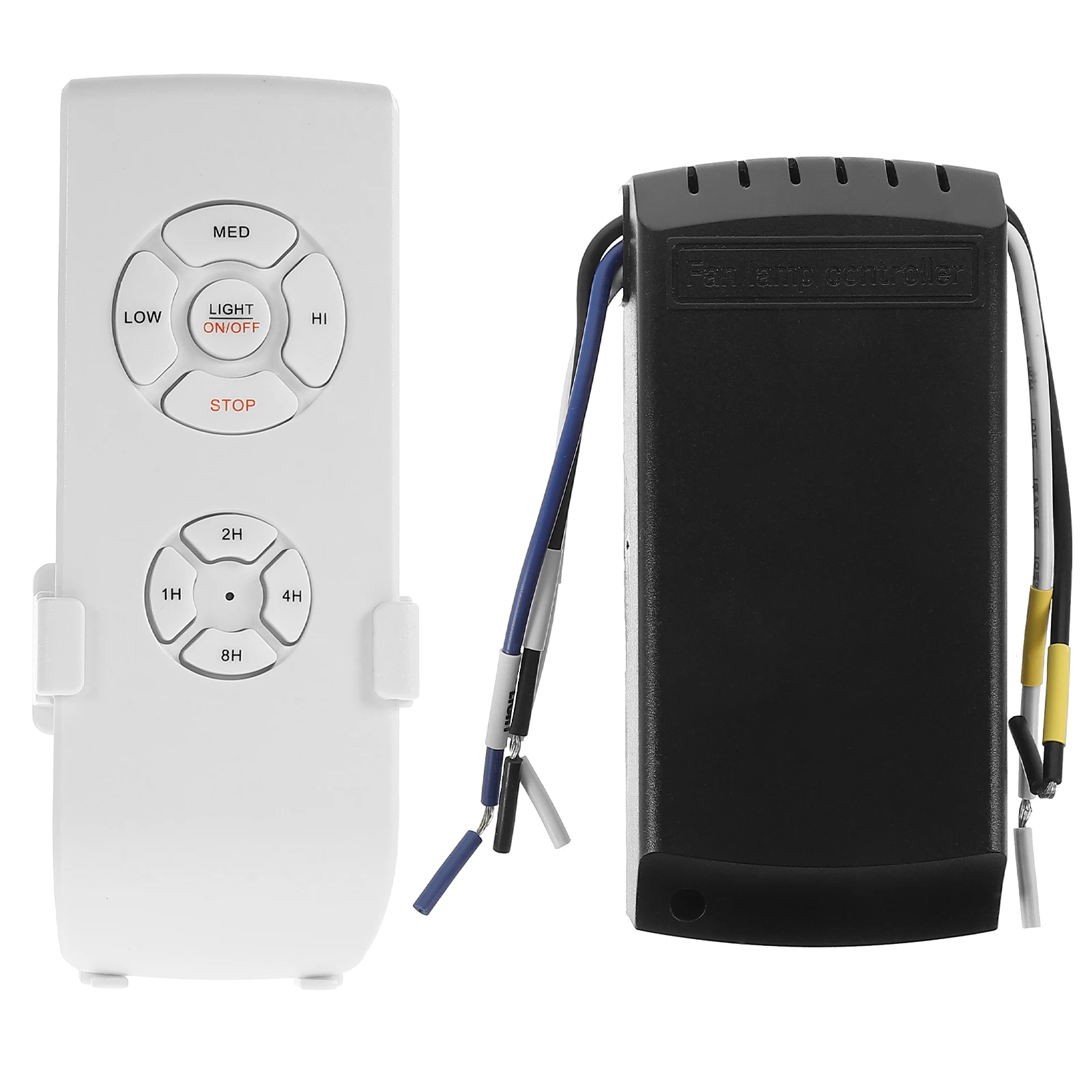 

Ceiling Fan Remote Controller Kit Wireless Lamp Control Easy Install Rubber Buttons Timing Function Universal LED