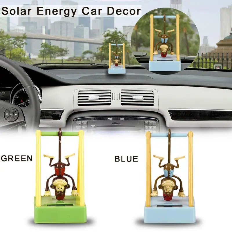 ​Cute Solar Powered Swing Monkey Dancing Shaking Head Car Ornament Cartoon Animal Doll Automobile Auto Dashboard Decoration